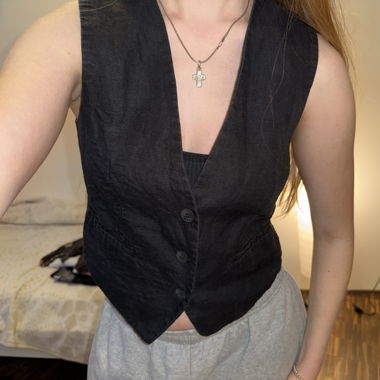 Massimo Dutti black tailored vest