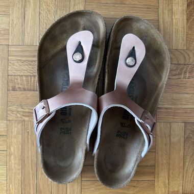 Birkenstock Brown-Rose Sandals, Size 37
