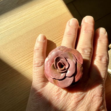 Floral ring made of polymer clay