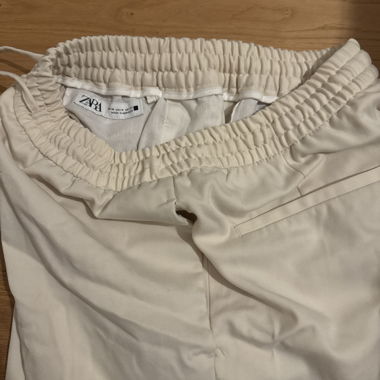 ZARA cream elastic waist pants