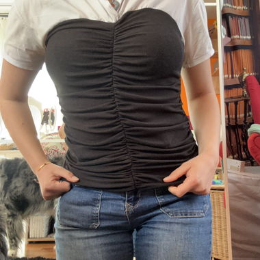 Schwarz Weisse Bluse