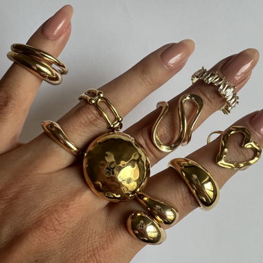 10 brand new rings some 18k gold plated