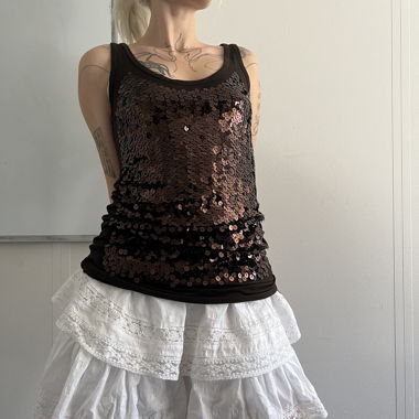 2000’s Brown sequin tank top
