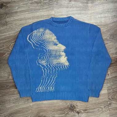 Y2k baggy blue sweater knit