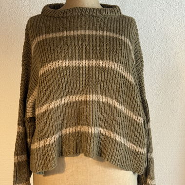 Striped Knit Sweater, Hand-Knitted