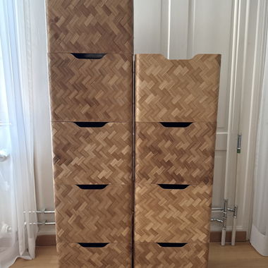 Boîtes de rangement en bambou - Set de 9 pièces