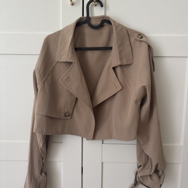 Beige Short Trench Jacket