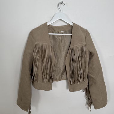 Giacca in suede con frange