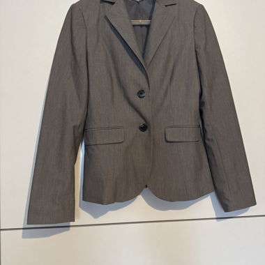 Grey women's blazer with buttons