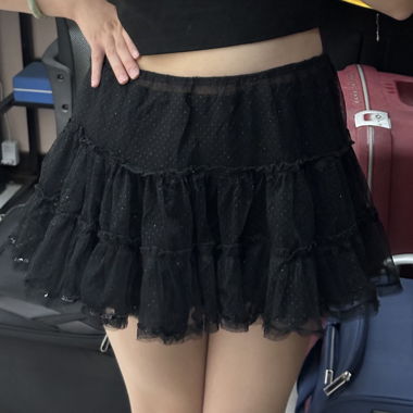 japanese vintage : jupe noire à volants