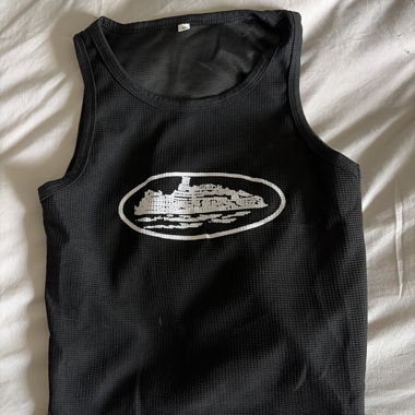 Schwarzes Muskelshirt aus Strick