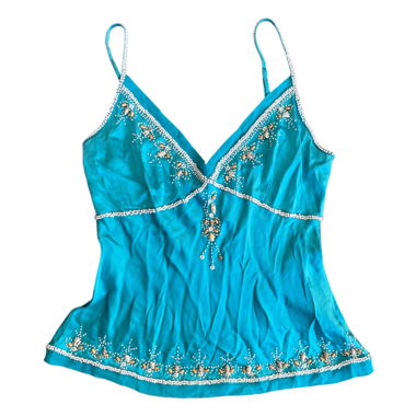 Blaues seiden Top