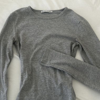 T-shirt manches longues gris Bershka