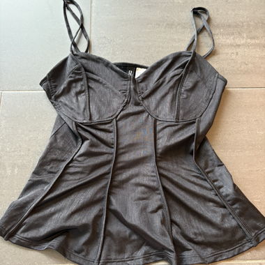 Black corset top with spaghetti straps