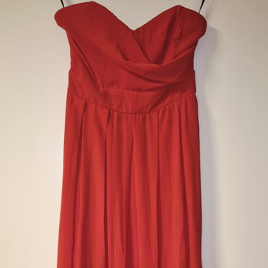 Abito lungo rosso bustier