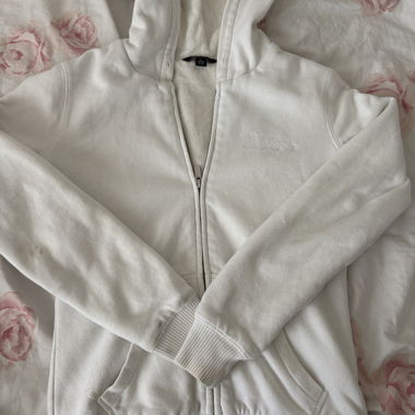 White zip hoodie with fleece Tommy Hilfiger