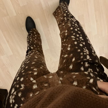 Animal print denim jeans 