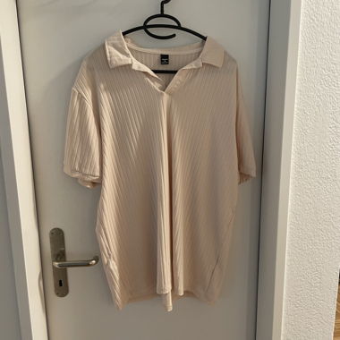 Beiges Plissee-Shirt XL