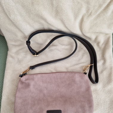lässige Umhängetasche, rosa/dunkelbraun