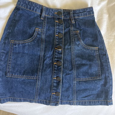 Knopfleinen Jeansrock