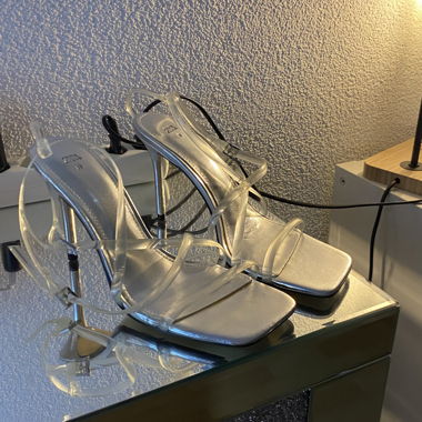 silver zara heels