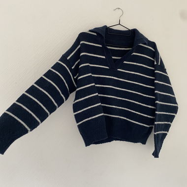 Maglione marinaretto blu navy a righe