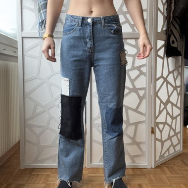Jean patchwork Shein bleu taille S