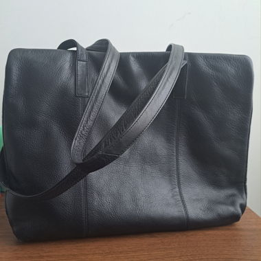 Black Leather Tote Bag