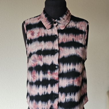 y2k Ärmellose Bluse mit Batikmuster