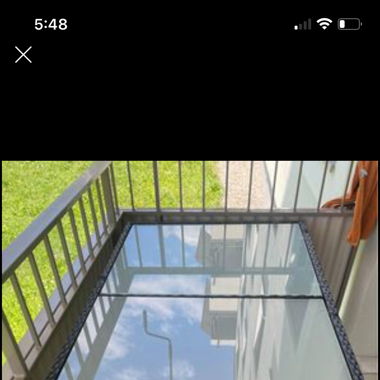 Esstisch (Glas/Rattan)