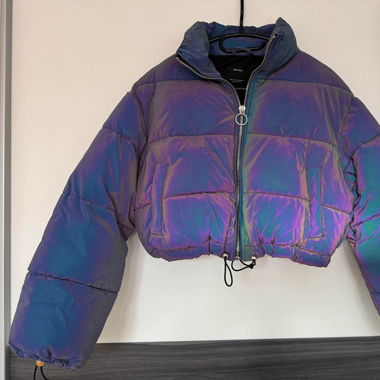 Doudoune réfléchissante violette