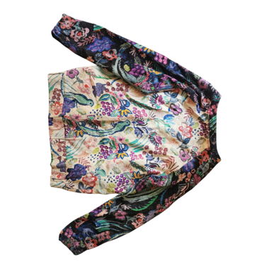 Giacca leggera con zip e fantasia floreale