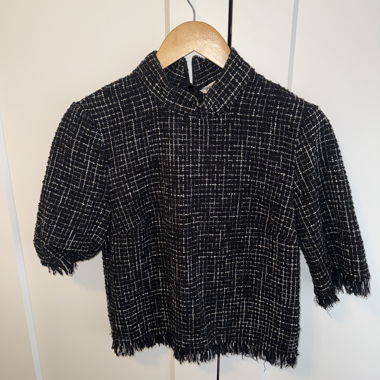 Black Tweed Top - Zara