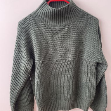 Maglione in Maglia Verde Scuro