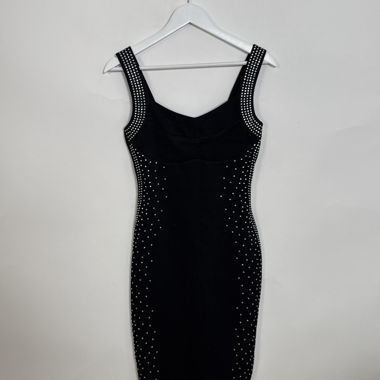 Black studded bodycon dress
