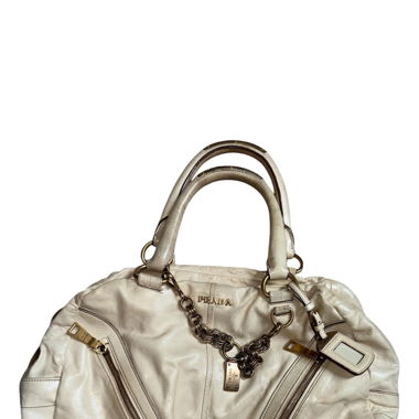 Sac à main en cuir vintage Prada blanc