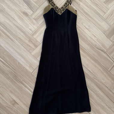 Black and Gold Evening Dress