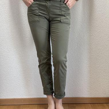 Pantalone chino verde kaki in cotone