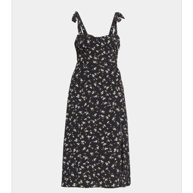 Robe midi à bretelles et motif floral