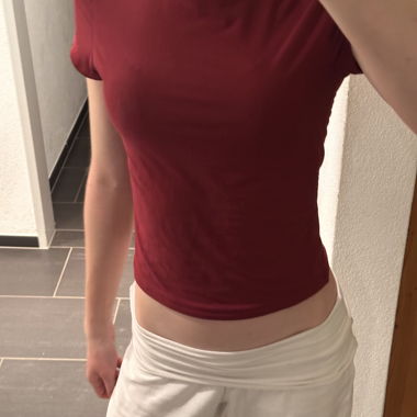 T-shirt à manches courtes bordeaux