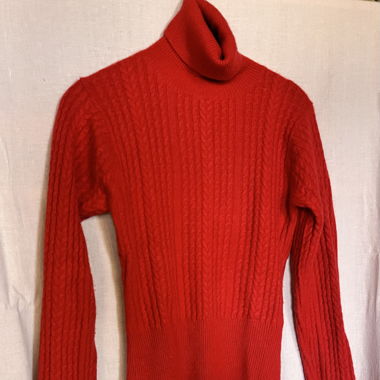 Pullover Kaschmir Zopfmuster Vintage Rollkragen