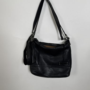 Black leather shoulder bag