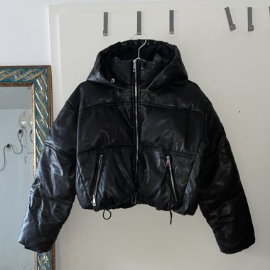 Leder Puffer Jacke
