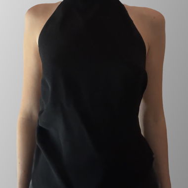 Top nero Zara con scollo a collo alto
