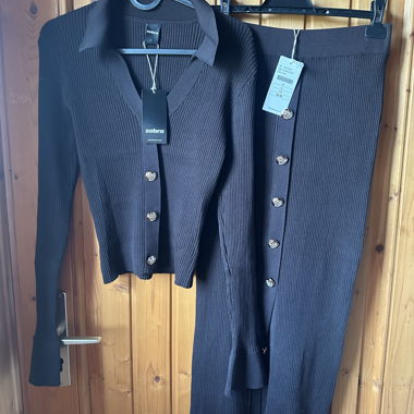 Completo gonna e cardigan a coste Zebra L