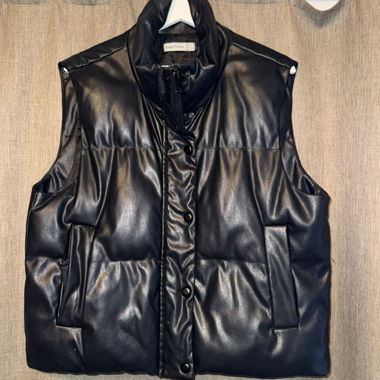 Faux leather gilet