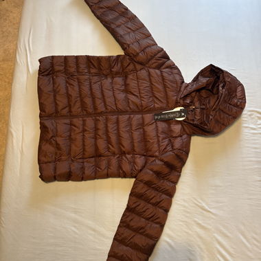 Brown Quilted Jacket with Hood