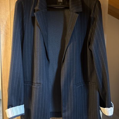 Blazer rayé bleu marine