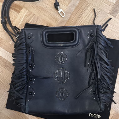 Maje Black Fringe Bag