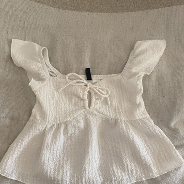 White Top with Puff Sleeves